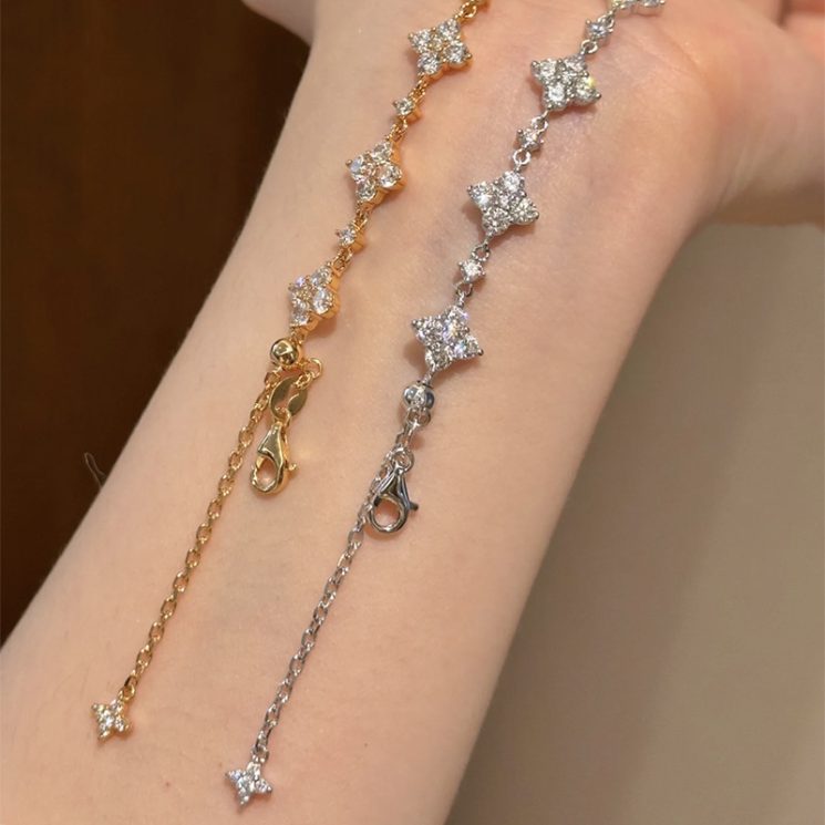 S925 Silver Full Diamond Inlaid Bracelet for Women – Elegant & Sparkling Luxury Design - Image 3