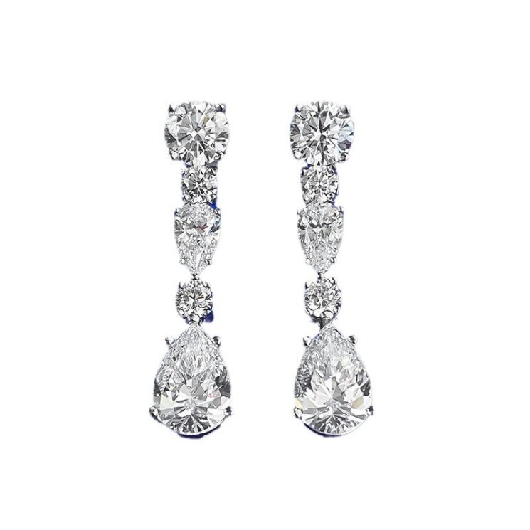 S925 Silver 8x12mm Evening Long Water Drop Earrings for Women – Elegant & Glamorous Design