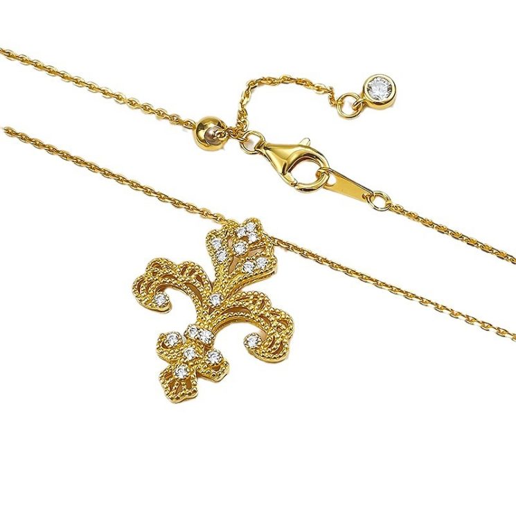 S925 Silver Gold-Plated Medieval Style Golden Iris Necklace for Women – Elegant & Vintage-Inspired Design