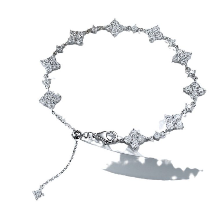 S925 Silver Full Diamond Inlaid Bracelet for Women – Elegant & Sparkling Luxury Design
