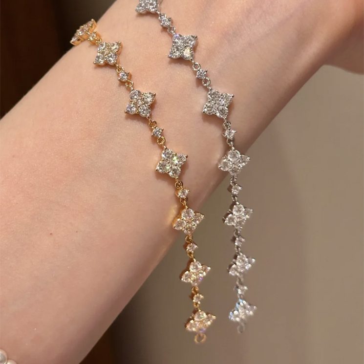 S925 Silver Full Diamond Inlaid Bracelet for Women – Elegant & Sparkling Luxury Design - Image 2
