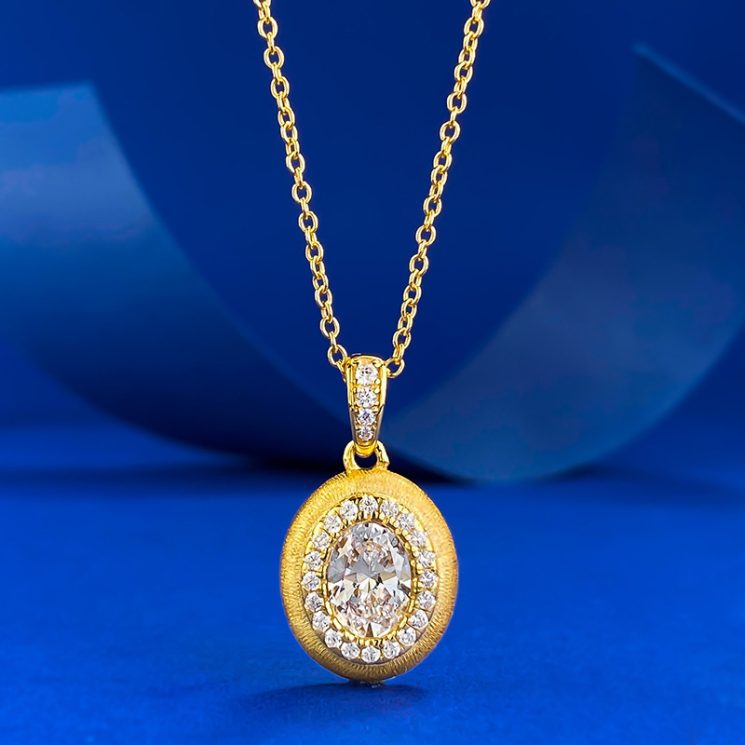 S925 Sterling Silver Retro Egg-Shaped Brushed Pendant Necklace 5x7mm for Women – Elegant & Unique Design - Image 6